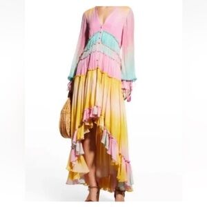 Rococo Sand Ombre High Low Stunning Dress Summer Beach Brunch Wedding Event